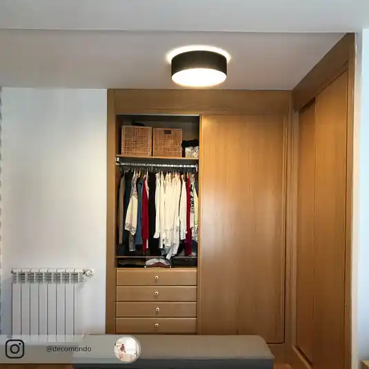 Acquista Ora Coleen - lampada da soffitto in tessuto nero e oro