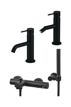Washbasin mixer set, bidet mixer and bathtub kit in matt black Gattoni Easy KITEASYNO7 Super Prezzo