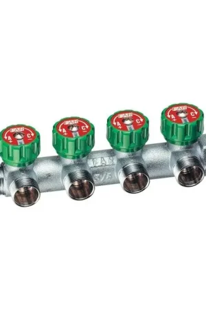 4 port male-female manifold with manual controls FAR 3856 Compra Oggi Stesso
