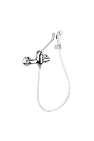 External shower mixer with white hygienic hand shower Idral Easy 02404 Ultimissimo Modello