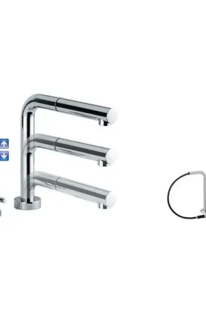Kitchen sink mixer with pull-out shower and adjustable spout Elka Tip-up 7020_AR Nuova Collezione