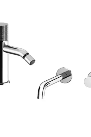 Bathroom kit with wall-mounted sink mixer and bidet mixer Paini Cox Grip KITGRIP4 Esclusivo