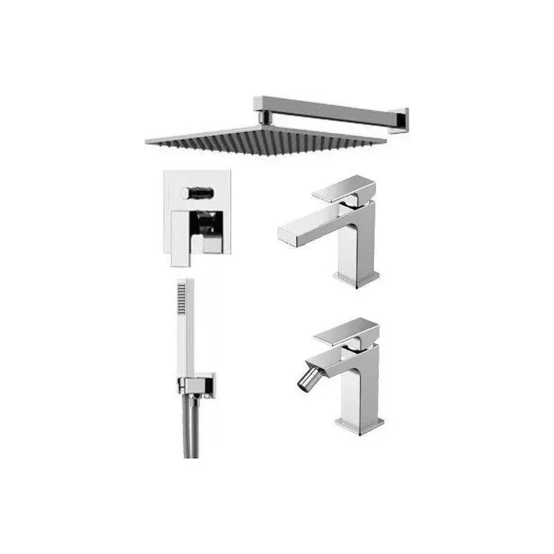 Spedizione Espresso Mixer set for washbasin, bidet and shower kit in chrome Gattoni SQUARE KITSQUAREC05
