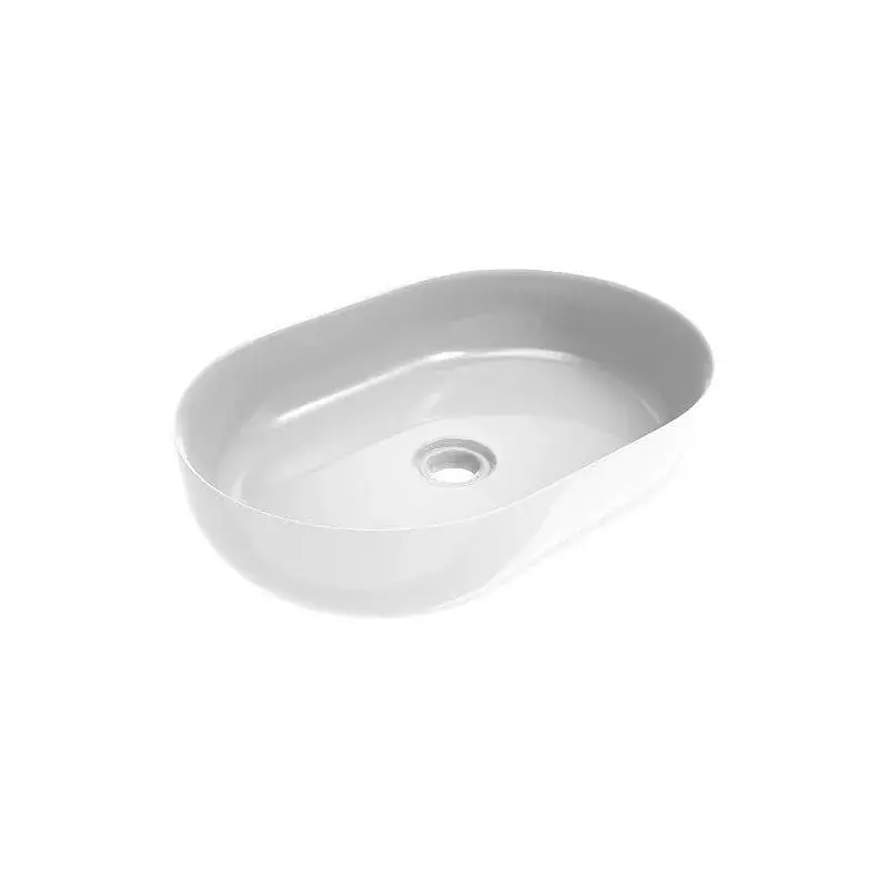 Reso Gratuito Glossy white oval countertop washbasin 416x600 mm Ercos Musa BLCERLMUSA0002