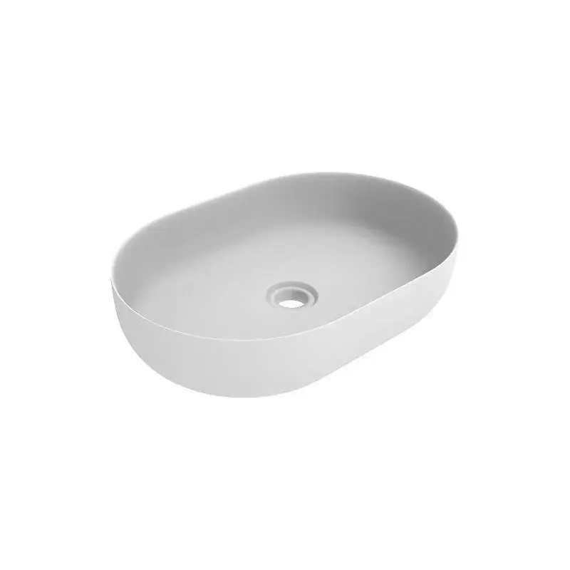 Oval countertop washbasin in matt white with dimensions 416x600 mm Ercos Musa BLCEROMUSA0002 Compra Oggi Stesso