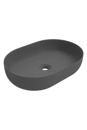 600x416 mm matt gray oval countertop washbasin Ercos Musa BLCERBMUSA0002 Miglior Prezzo