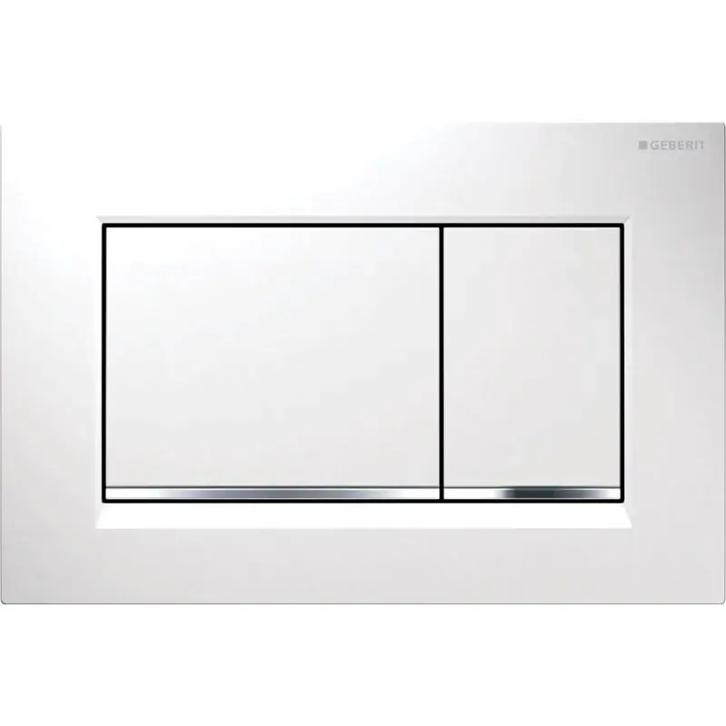 White flush plate with double button Geberit Sigma 30 115.883.KJ.1 Occasione