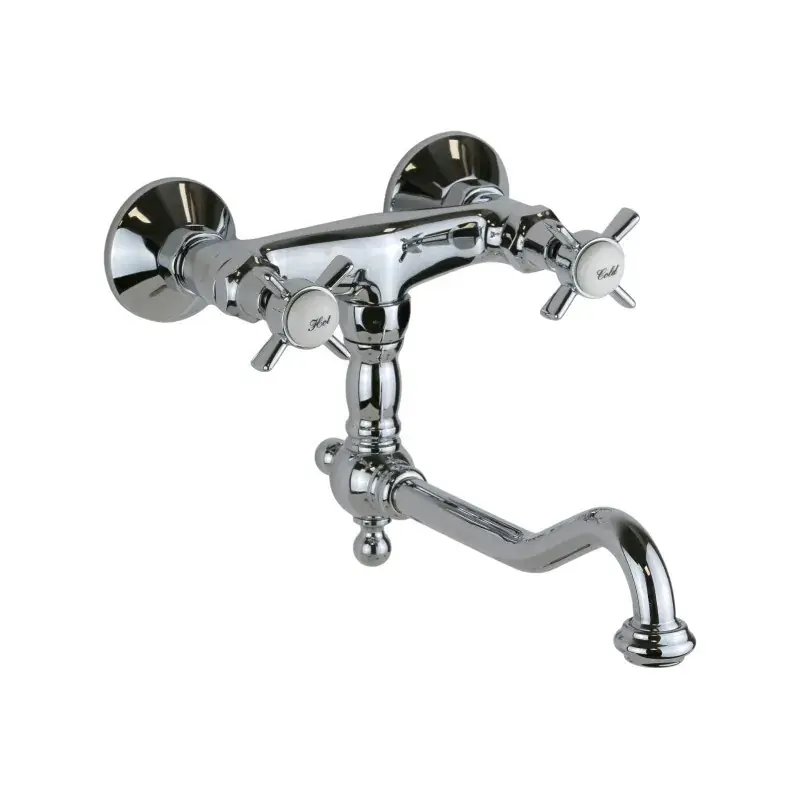 Double lever kitchen tap in chrome color Gattoni London 1705117C0 Vendita Finale