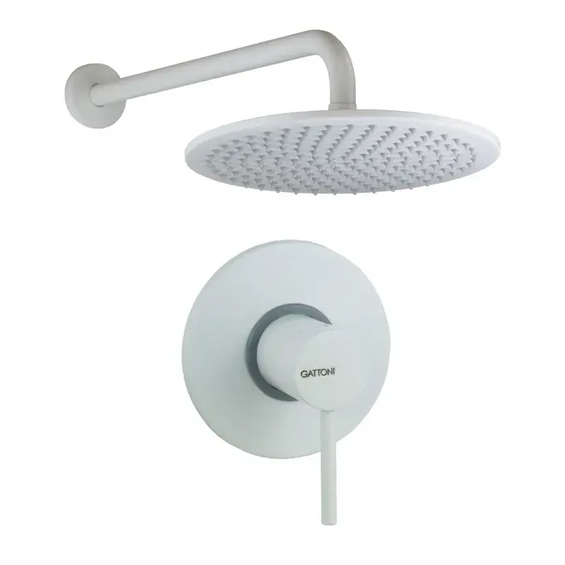 Matt white shower set with built-in mixer Gattoni Easy 1491/PDBO Ultima Occasione