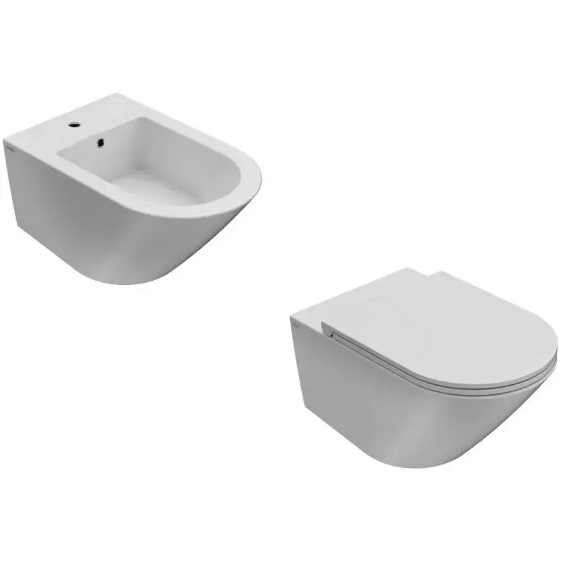Di Tendenza Pair of wall hung wc and bidet with dimensions 57x36 cm Globo Forty3 KITFORTY3BI
