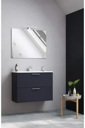 Promozione Esclusiva Suspended bathroom cabinet in anthracite color 80 cm Vitra MIASET80A