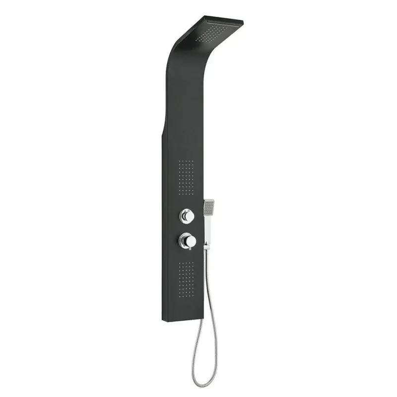 Matt black shower panel with waterfall function Sphera Prezzo Di Fabbrica