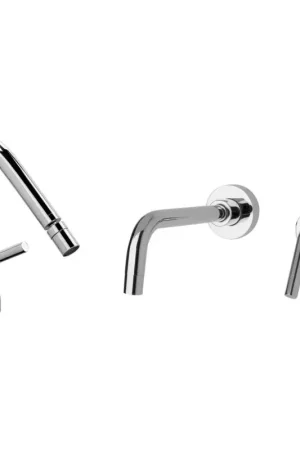 Wall mounted bidet and washbasin mixer with 190 mm spout Piralla Garda KITGARDA3 Pagamento Sicuro