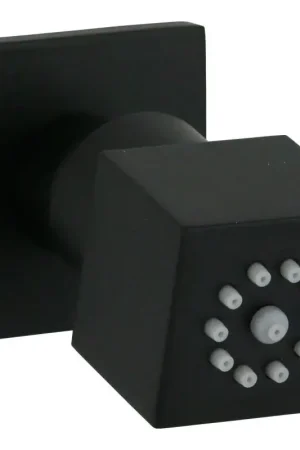 Adjustable square body jet shower head in brass with matt black finish Sphera Prezzo Basso