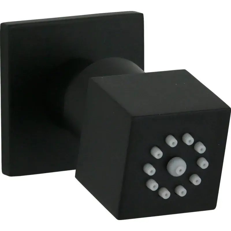 Adjustable square body jet shower head in brass with matt black finish Sphera Prezzo Basso