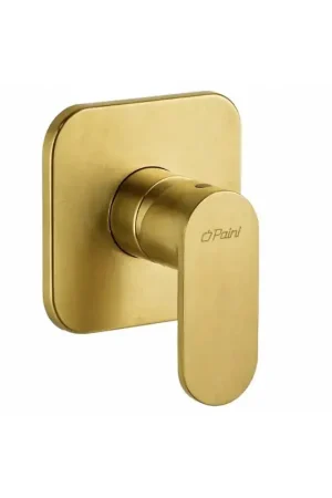 Built-in shower mixer in brushed gold color with plate 115x115 mm Paini Domus 18PJ690 Prezzo Ridotto