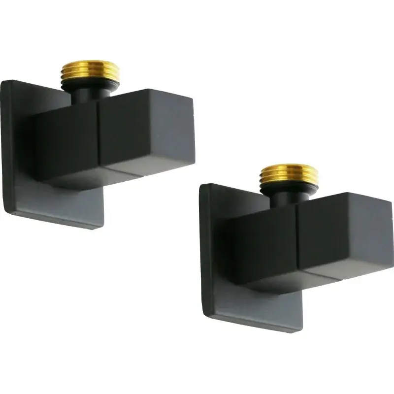 Affare Pair of matt black square model angle valves Sphera