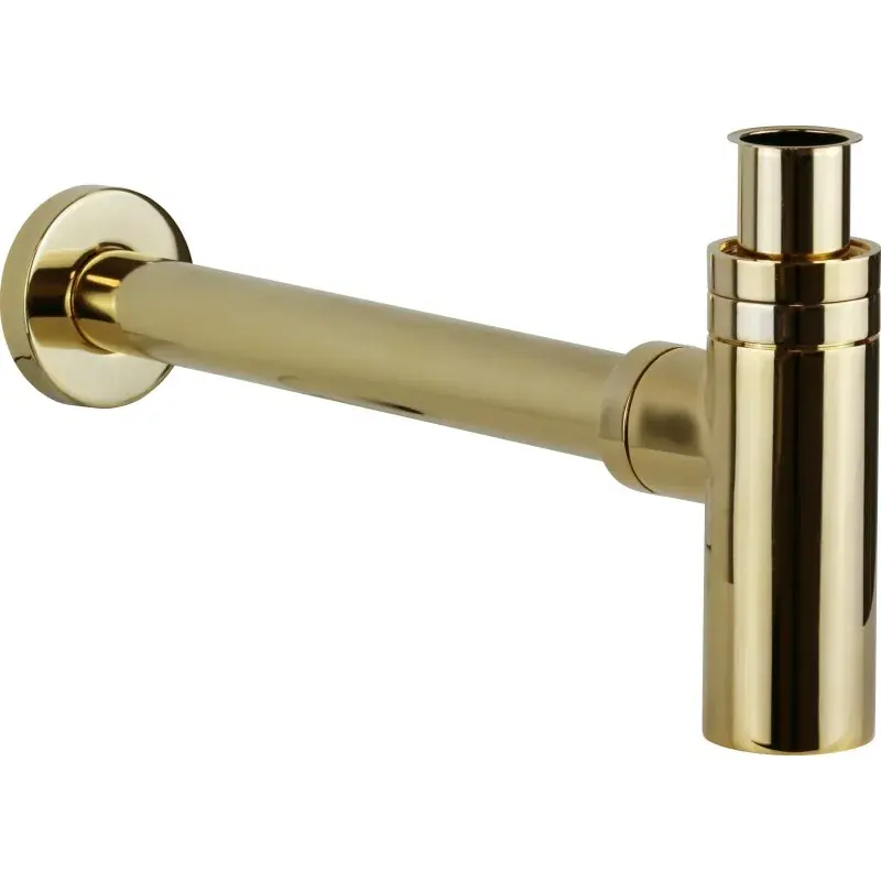 Lowered siphon for washbasin and bidet in gold color Vicario 890/TC.04 Esclusivo