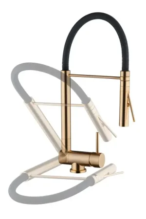 Kitchen mixer with folding spout in gold and black color Nice 2934M1OSN Più Venduto