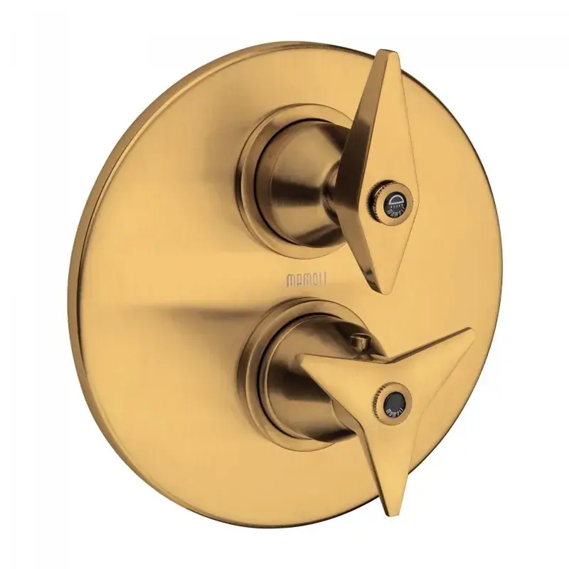 Novità Parte esterna miscelatore termostatico in finitura ottone spazzolato Mamoli Gio Ponti 3515PE00000G