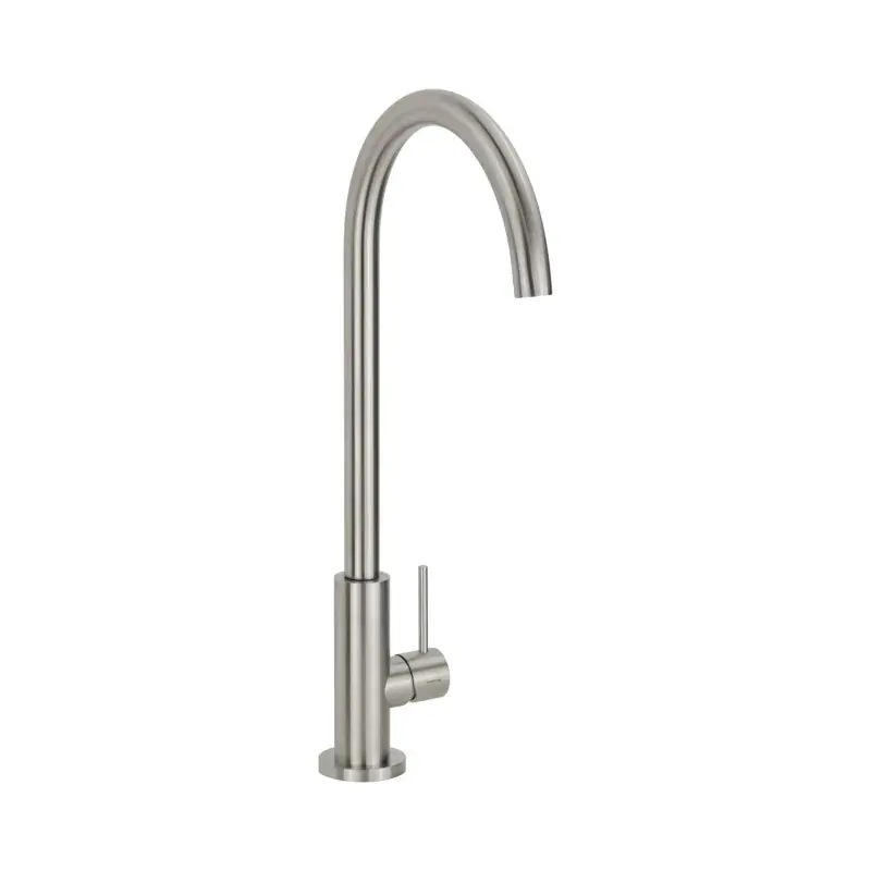 Ultimissimo Modello Miscelatore lavello cucina in acciao inox AISI316L canna curva Quadro srl 600AS