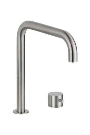 Miscelatore lavello cucina a due fori in acciaio inox 316L Quadro srl 409AS Economico