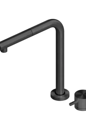 Ultime Pezzi Miscelatore lavello cucina inox canna abbattibile acciaio inox nero PVD Quadro srl 443.12ON