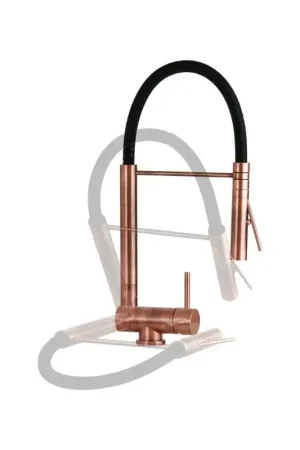 Popolare Miscelatore cucina canna abbattibile in colore rame e nero Nice 290034M1RN