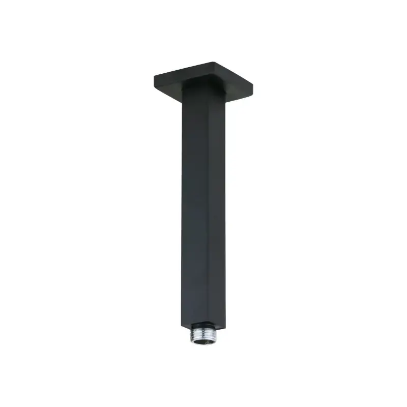 Braccio doccia quadro nero opaco installazione soffitto 20 cm Damast Idra 16432 Reso Gratuito