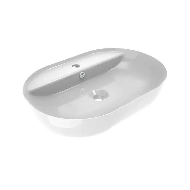 Lavabo da appoggio modello ovale colore bianco lucido Ercos Olimpia BLCERLOLIM0005 Novità