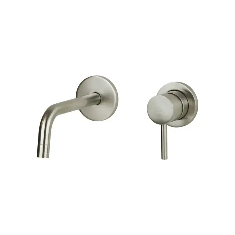 Miscelatore lavabo a parete colore acciaio spazzolato con piastre Ø70 mm Paffoni Light LIG104ST70 Bestseller
