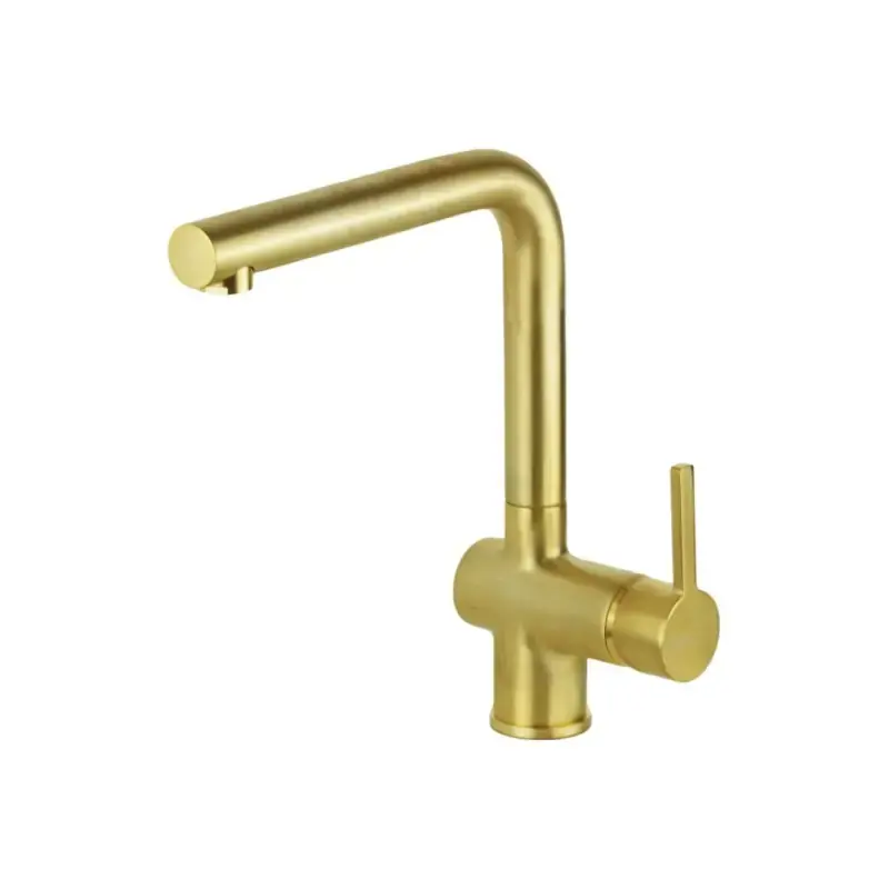 Miscelatore lavello cucina canna girevole in ottone colore oro spazzolato Gattoni PC0420.SG Sconto