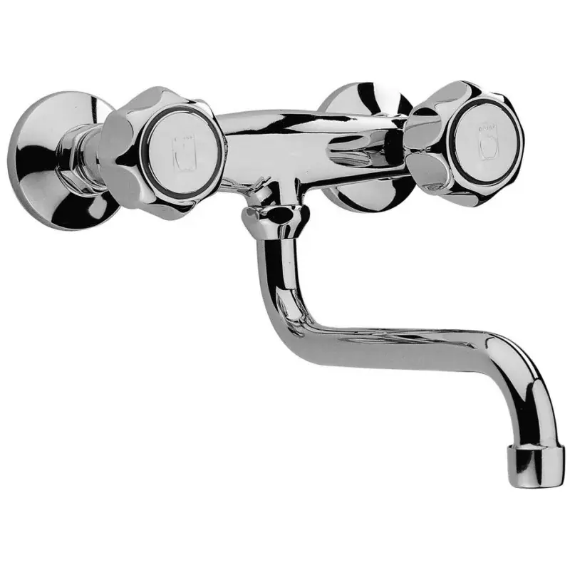 Miscelatore lavello cucina con installazione a parete Paini Arno 37CR501 Soddisfatti O Rimborsati