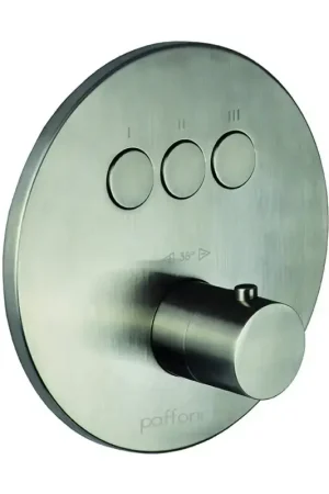 A Buon Prezzo Set esterno termostatico doccia incasso con 3 funzioni e manopola colore acciaio spazzolato Paffoni Compact Box CPT019ST