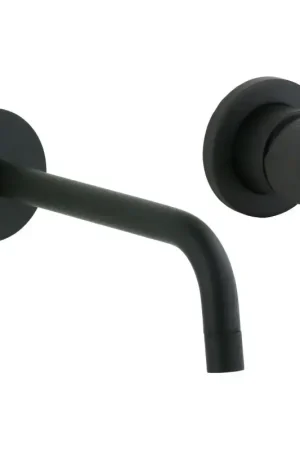 Vendita Finale Miscelatore lavabo a parete colore nero opaco con bocca lunga 248mm e piastre Ø70 mm Paffoni Jo JO007NO70