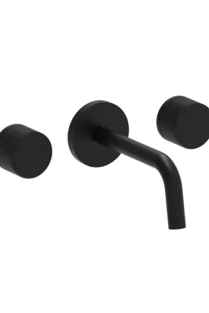 Affare Miscelatore lavabo a parete a 3 fori colore nero opaco con piastre tonde Paffoni Jo JO003NO