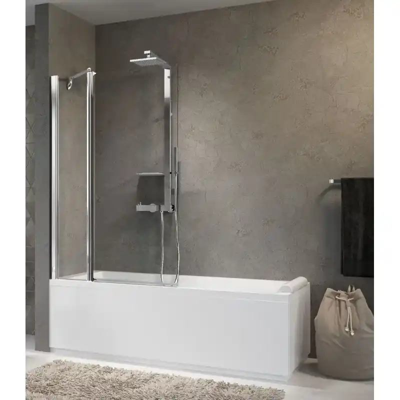 Parete in vetro sopravasca 98 x 150 cm 1 vetro fisso e 1 anta girevole a 180° Novellini Aurora 3 Miglior Prezzo