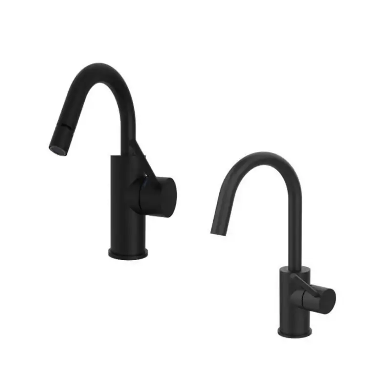 Prezzo Conveniente Set miscelatori per bagno in colore nero opaco canna girevole Paffoni Light KITLIG3NO