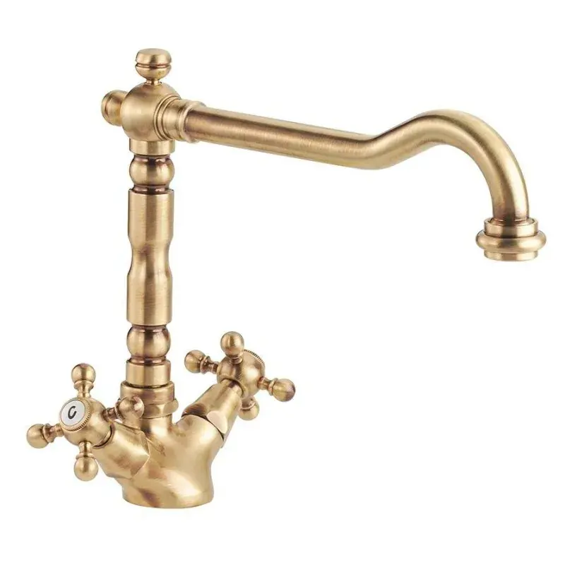 Rubinetto per lavello cucina colore bronzo bocca girevole Porta&Bini Old Fashion 62570BR Spedito Oggi