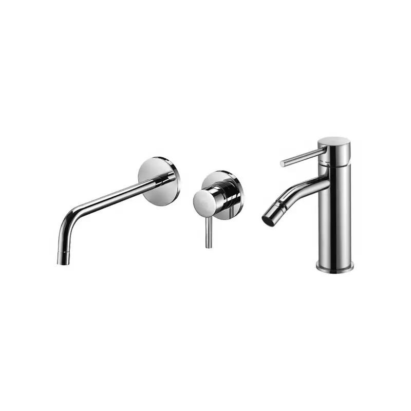 Miglior Prezzo Set miscelatore lavabo a parete e bidet senza piletta di scarico colore cromo Paffoni Light KITLIG5CR