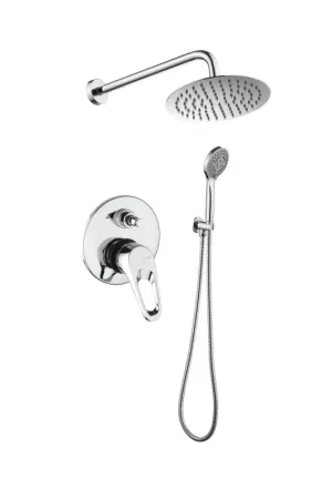 Kit doccia completo serie Naomi Piralla Rubinetterie con soffione Ø20 cm KITNAOMI5CR Nuovo Arrivo