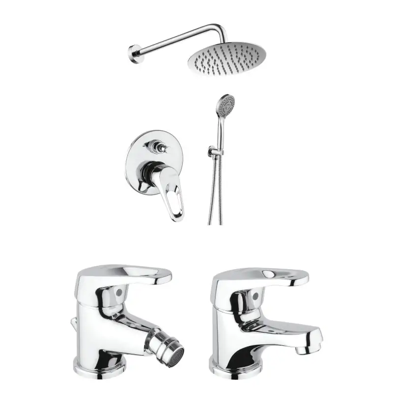 Occasione Imperdibile Kit completo rubinetteria arredo bagno in colore cromo Piralla Naomi KITNAOMI6CR