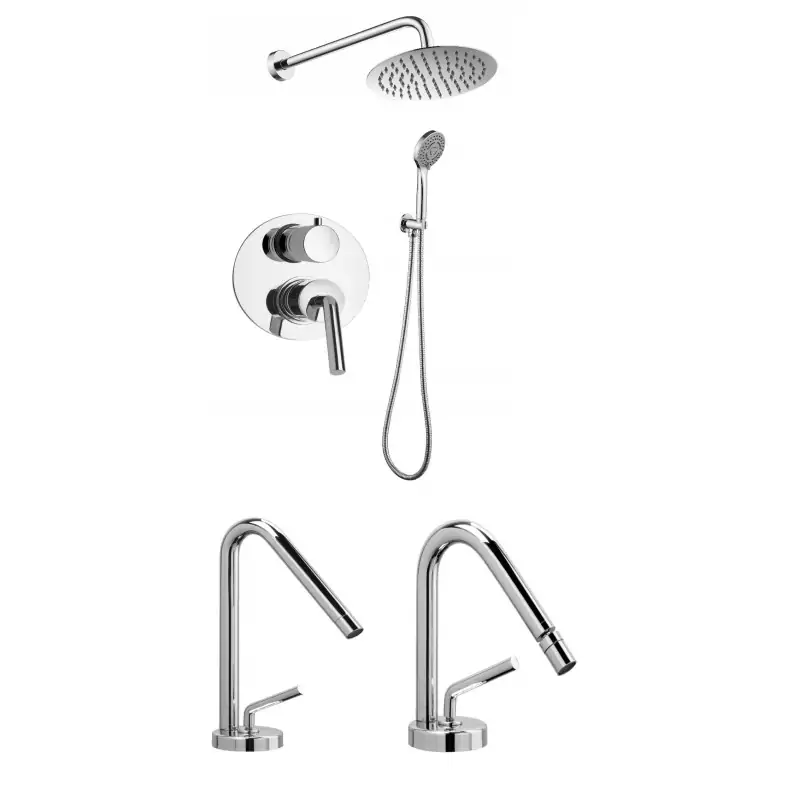 Kit completo per arredo bagno rubinetteria in colore cromo Piralla Garda KITGARDA8CR Nuovo Arrivo