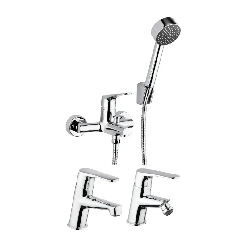 Set rubinetteria bagno completo in colore cromo Piralla Attila KITATTILA4CR Economico