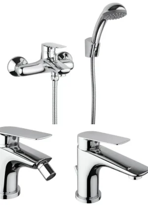 Subito Disponibile Pack rubinetteria bagno completo miscelatore bidet, lavabo e vasca Piralla Lago KITLAGO5CR