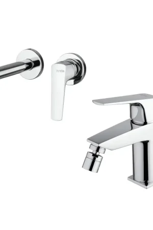 Kit miscelatori lavabo a parete senza piastra e bidet in colore cromo Piralla Iceberg KITICE4CR Ordina Subito