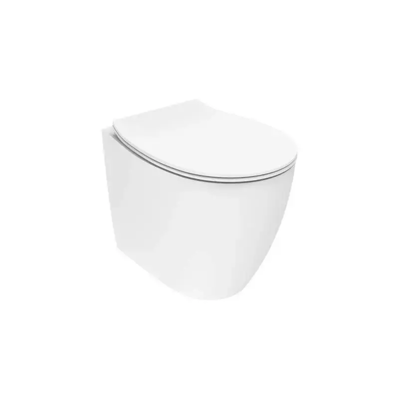 Vaso a terra per installazione a filo parete bianco opaco con copri WC SoftClose Ercos Kite KITBCKTEOVASO A Buon Prezzo