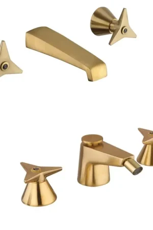 Set miscelatori lavabo a parete e bidet 3 fori colore ottone spazzolato Mamoli Gio Ponti KITGIOG5 Prezzo Basso