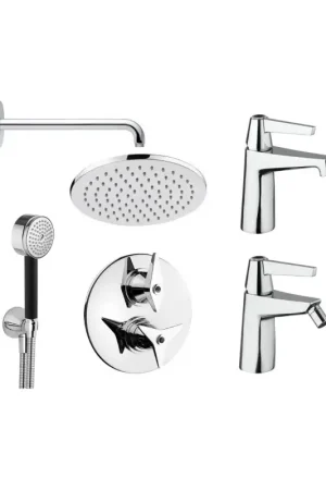 Set miscelatori lavabo e bidet monoforo con kit doccia colore cromo Mamoli Gio Ponti KITGIO111 Affare