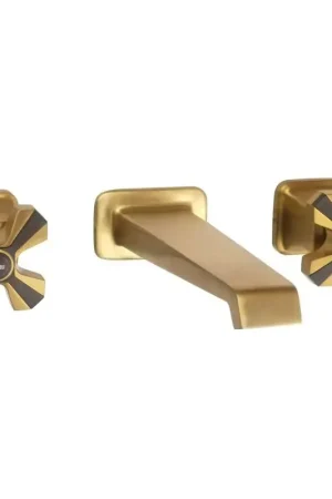 Batteria per lavabo a muro colore ottone spazzolato con piletta clic clac Mamoli 1938 45390000062G Affare